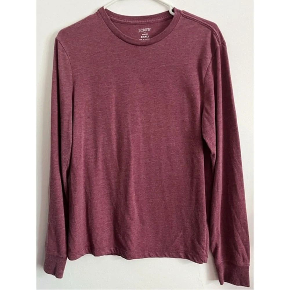 J. Crew • Burgundy Washed Long Sleeve Tee Shirt
